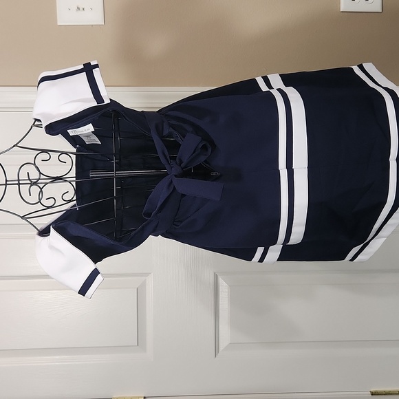 Bonnie Jean Blue Sleeveless Sundress with Sailor Collar - Picture 7 of 8